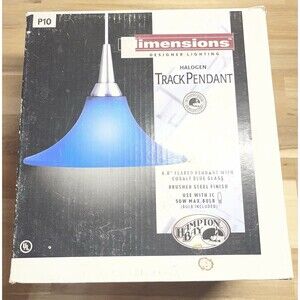 Hampton Bay Dimensions Track Light Pendant Frosted Flare Cobalt New Open Box
